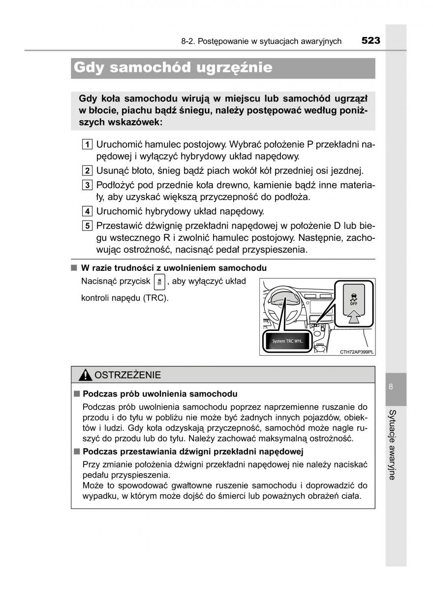 Toyota Auris Hybrid II 2 instrukcja obslugi / page 523