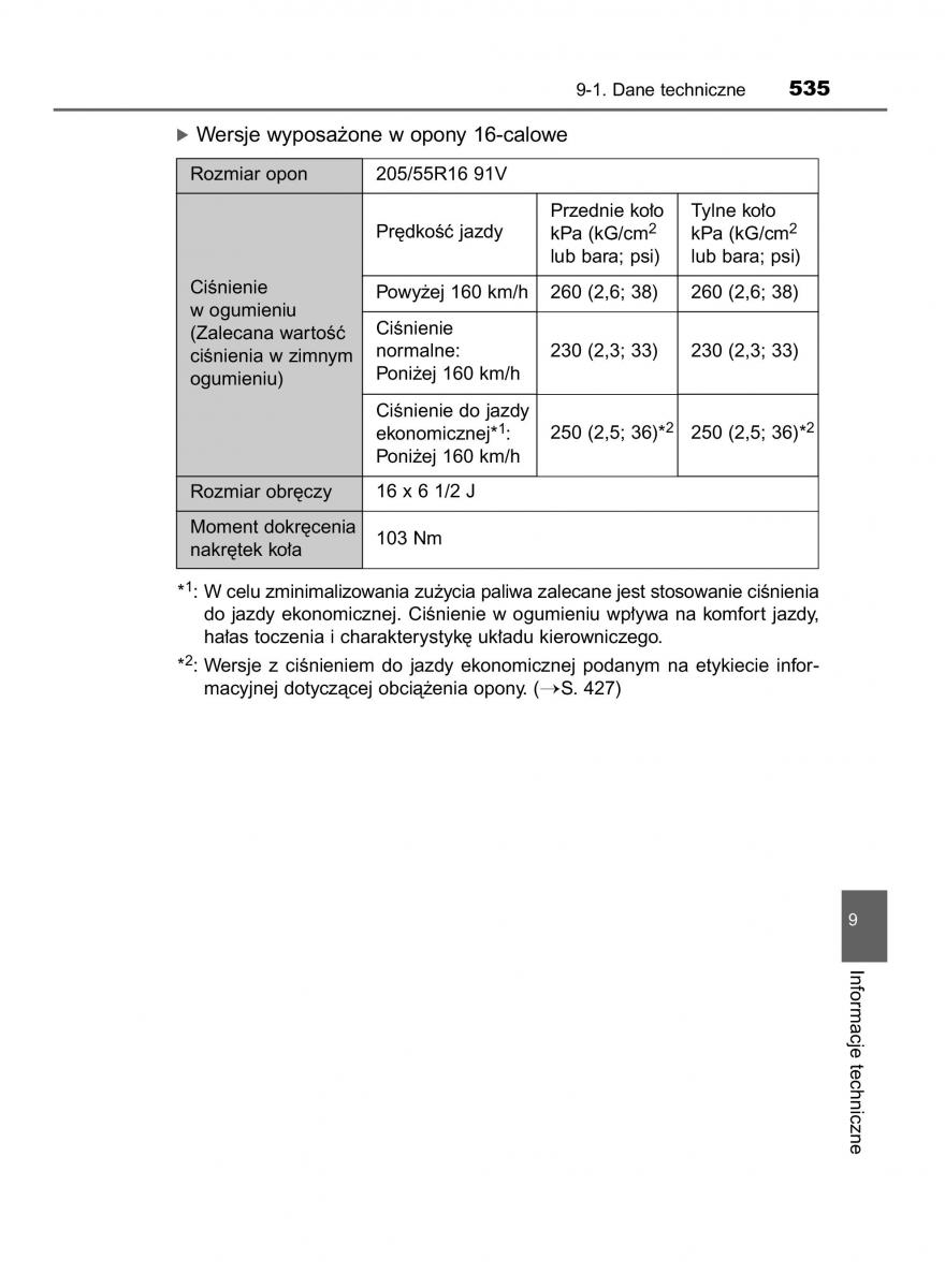 Toyota Auris Hybrid II 2 instrukcja obslugi / page 535