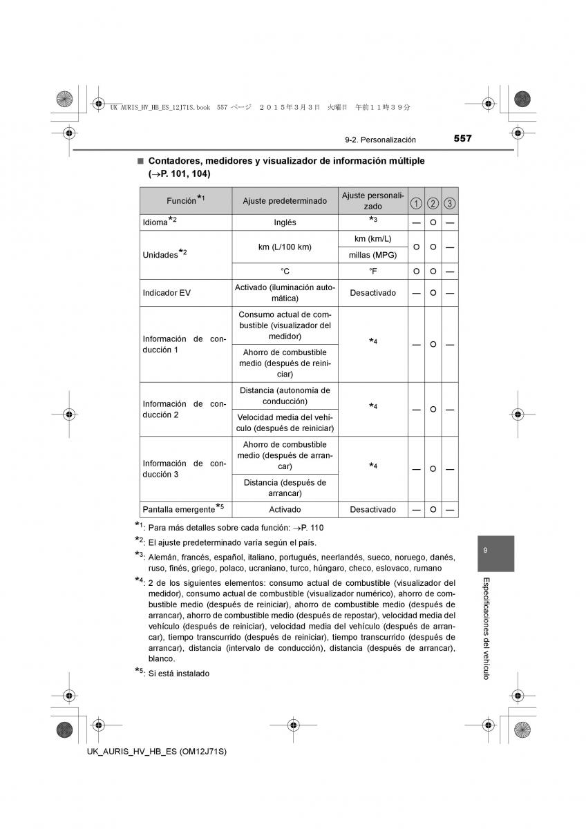 Toyota Auris Hybrid II 2 manual del propietario / page 557