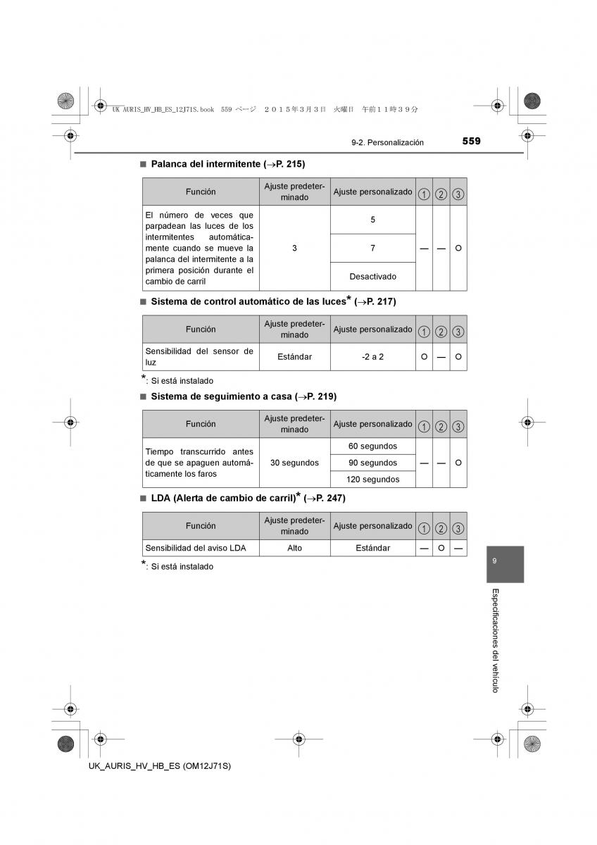 Toyota Auris Hybrid II 2 manual del propietario / page 559