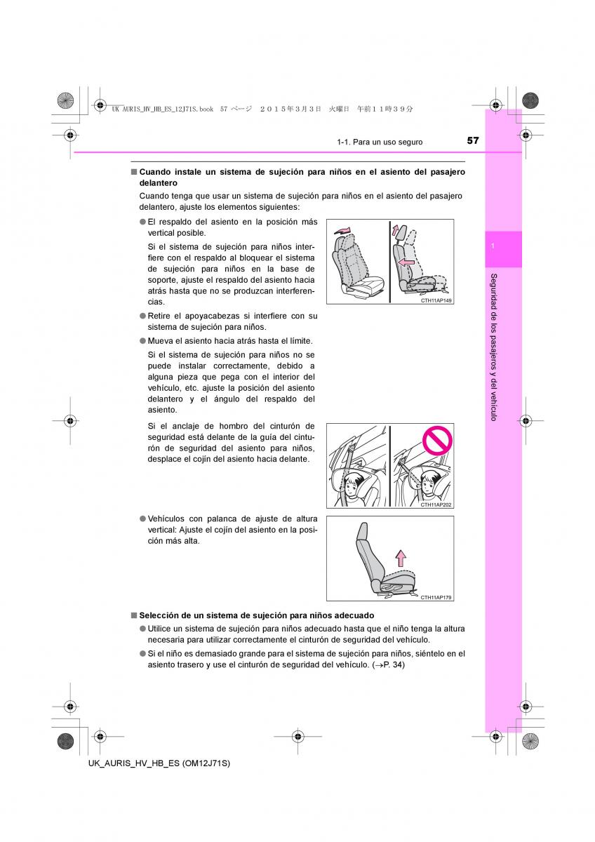 Toyota Auris Hybrid II 2 manual del propietario / page 57