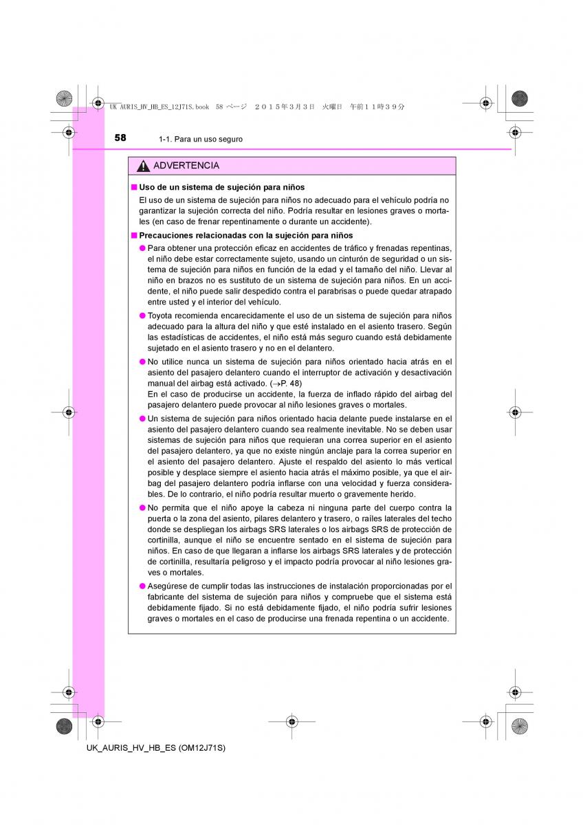 Toyota Auris Hybrid II 2 manual del propietario / page 58