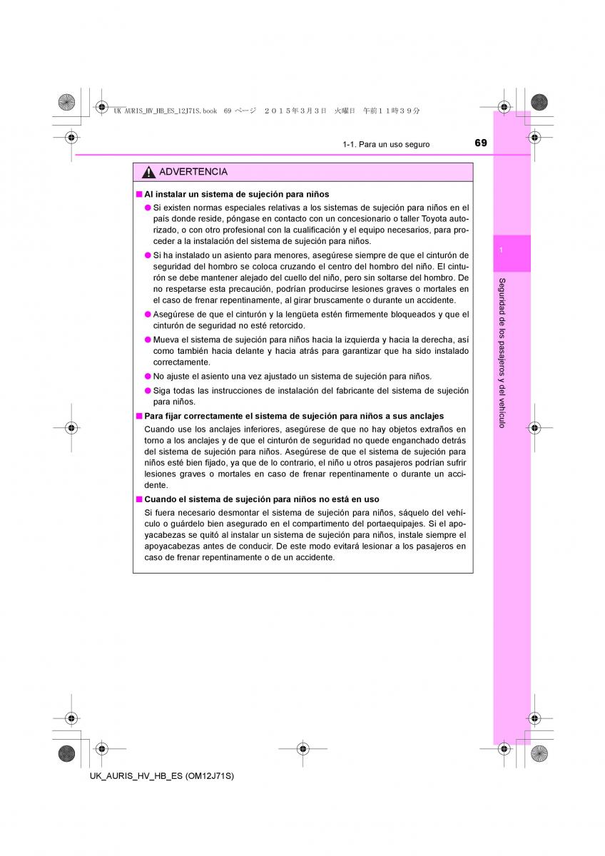 Toyota Auris Hybrid II 2 manual del propietario / page 69