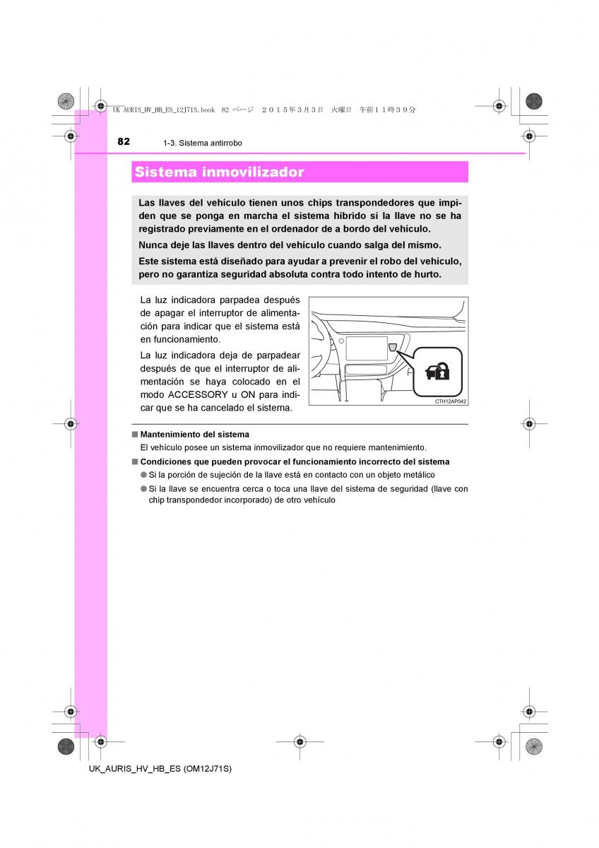 Toyota Auris Hybrid II 2 manual del propietario / page 82