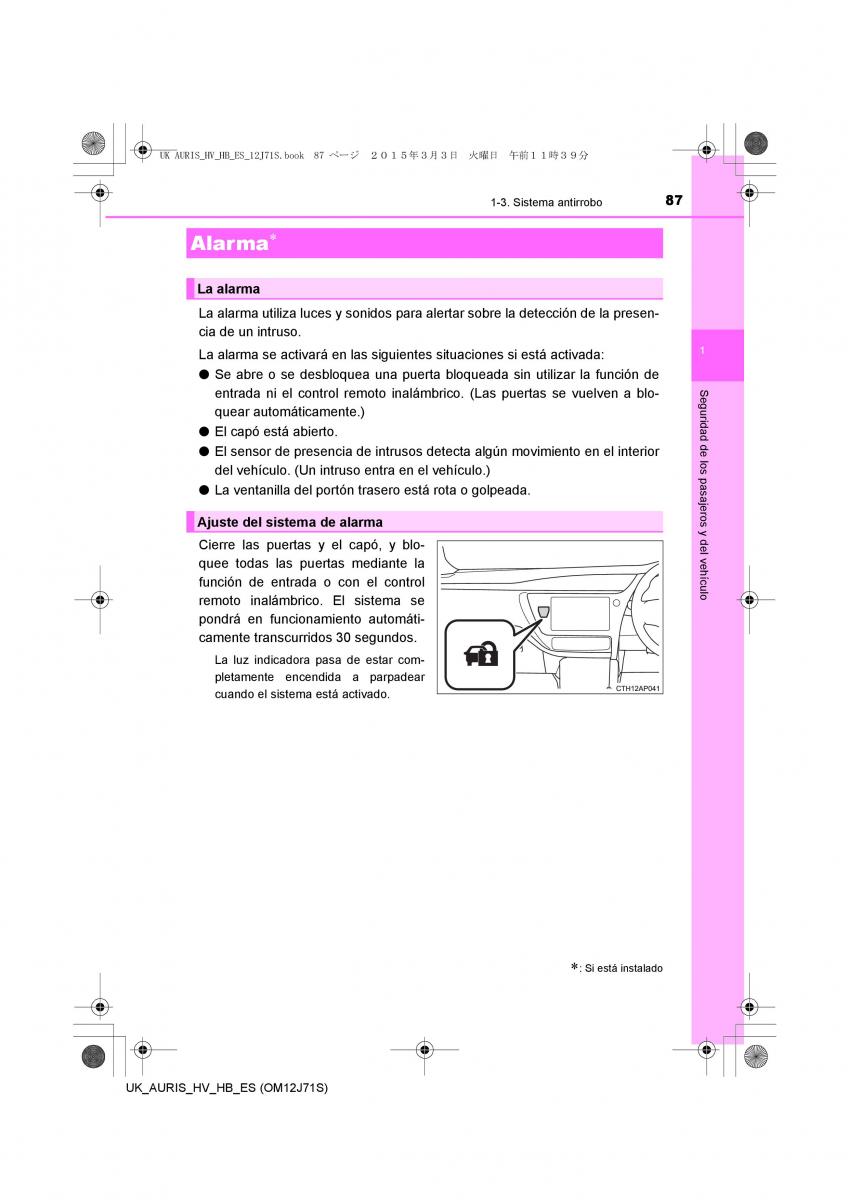 Toyota Auris Hybrid II 2 manual del propietario / page 87