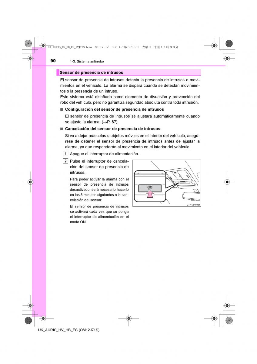 Toyota Auris Hybrid II 2 manual del propietario / page 90