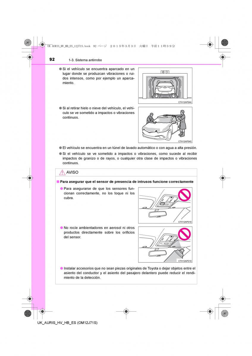 Toyota Auris Hybrid II 2 manual del propietario / page 92