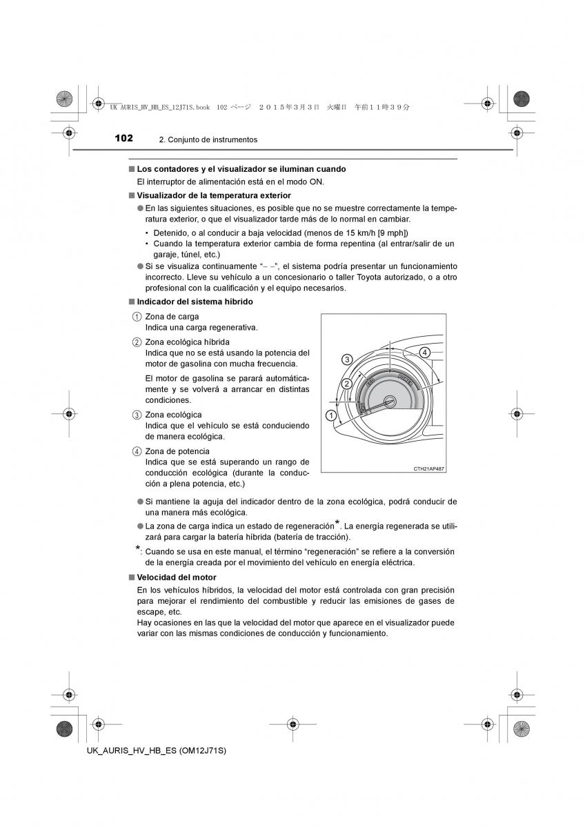 Toyota Auris Hybrid II 2 manual del propietario / page 102