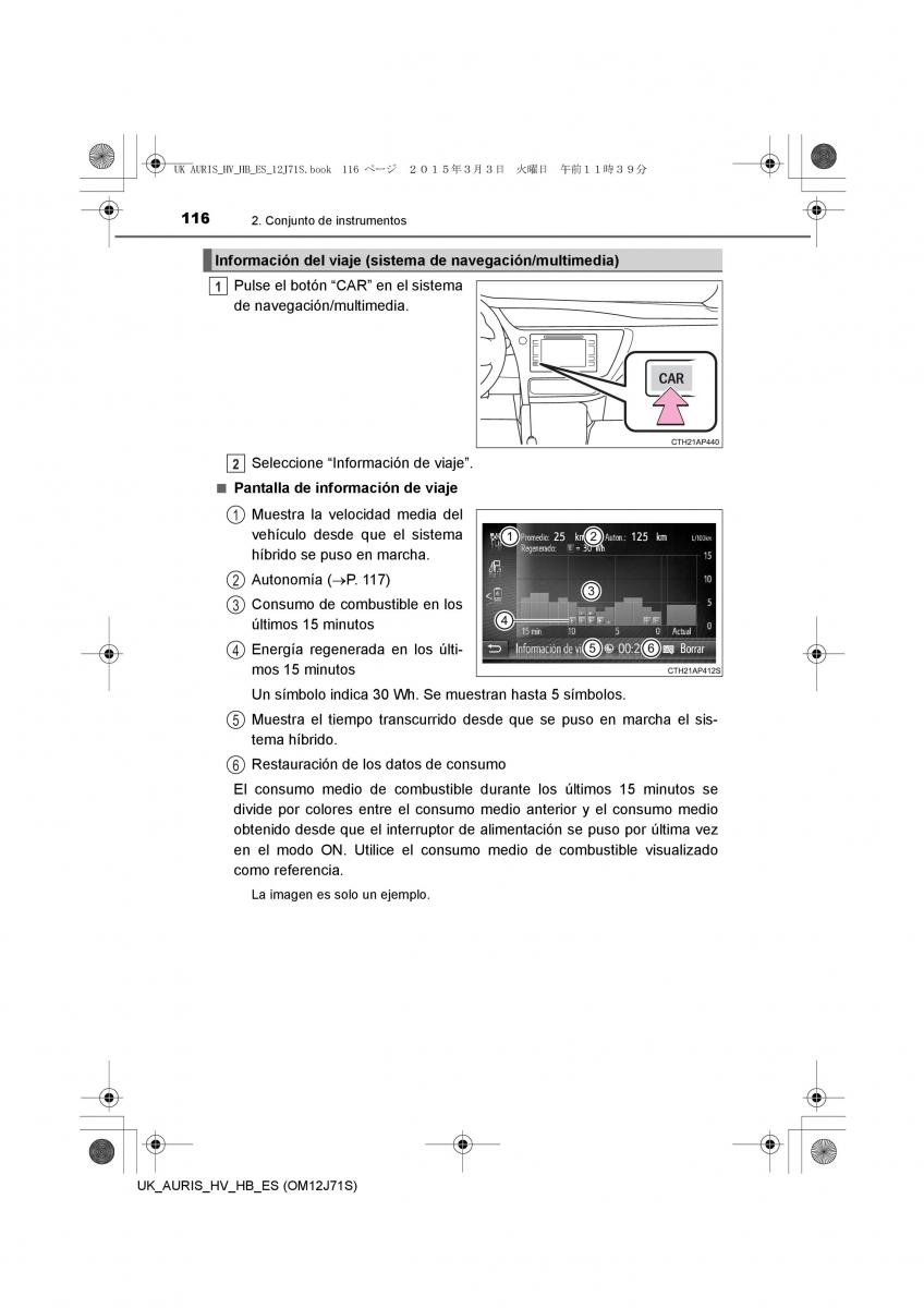 Toyota Auris Hybrid II 2 manual del propietario / page 116