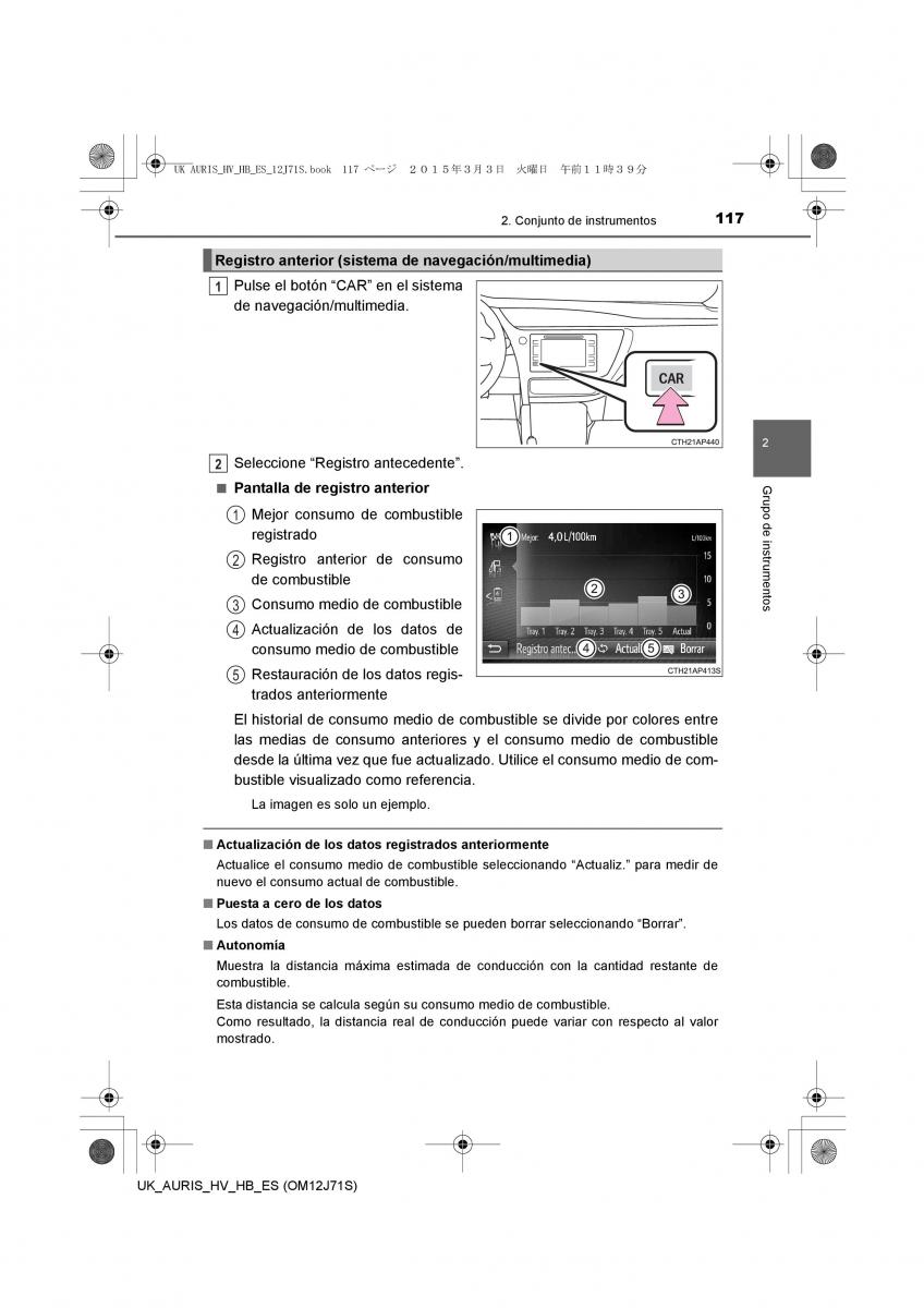 Toyota Auris Hybrid II 2 manual del propietario / page 117