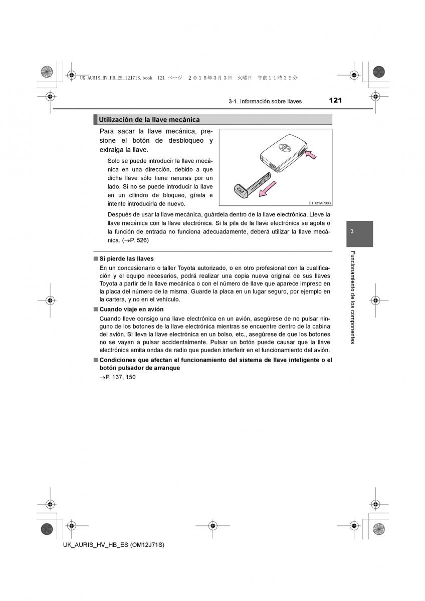 Toyota Auris Hybrid II 2 manual del propietario / page 121