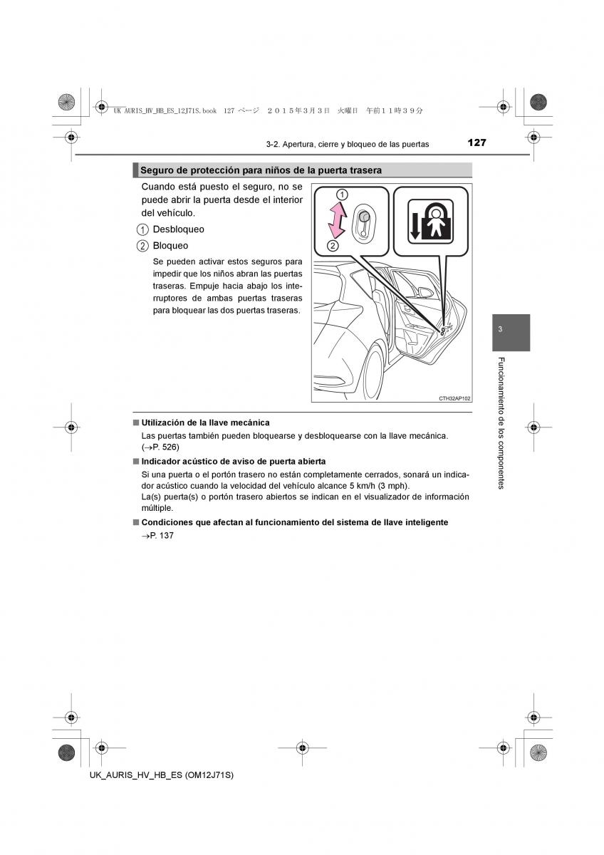 Toyota Auris Hybrid II 2 manual del propietario / page 127