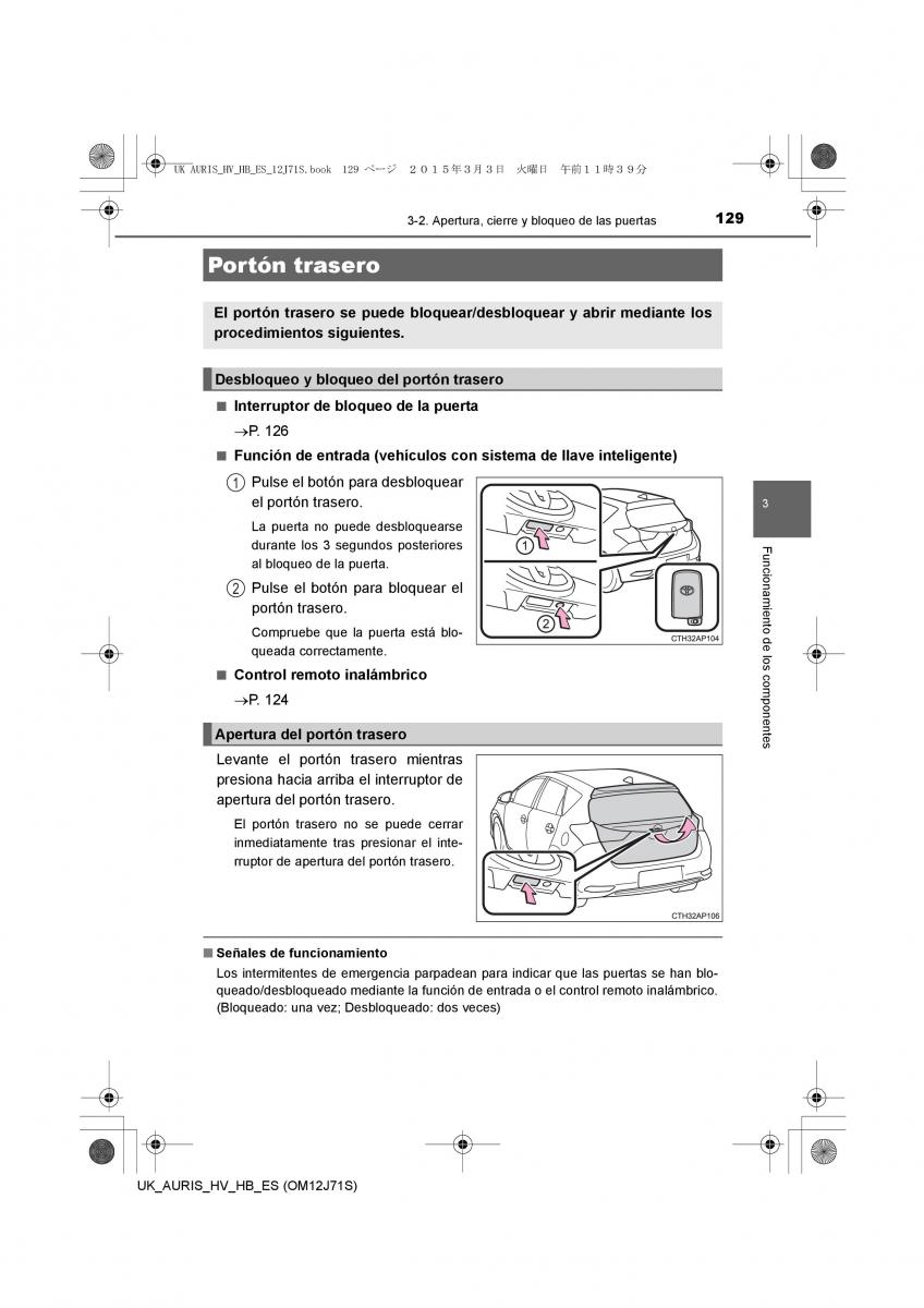 Toyota Auris Hybrid II 2 manual del propietario / page 129