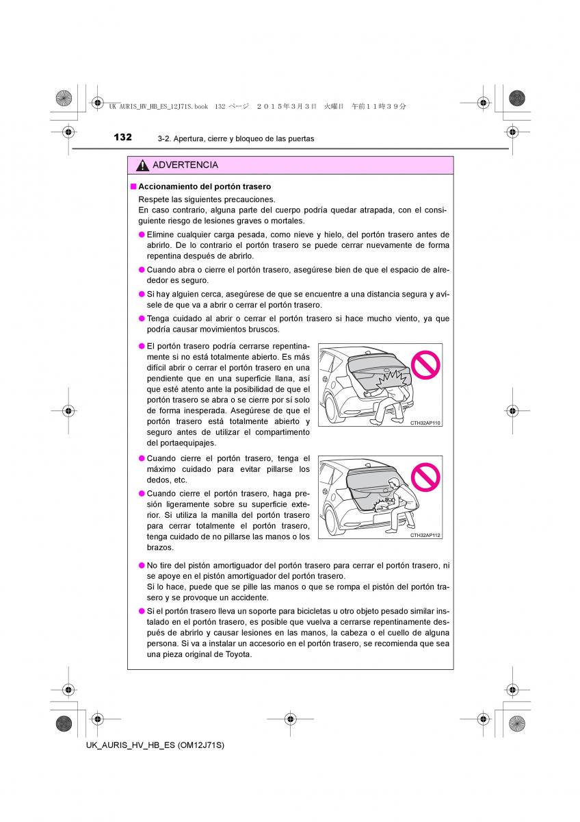 Toyota Auris Hybrid II 2 manual del propietario / page 132