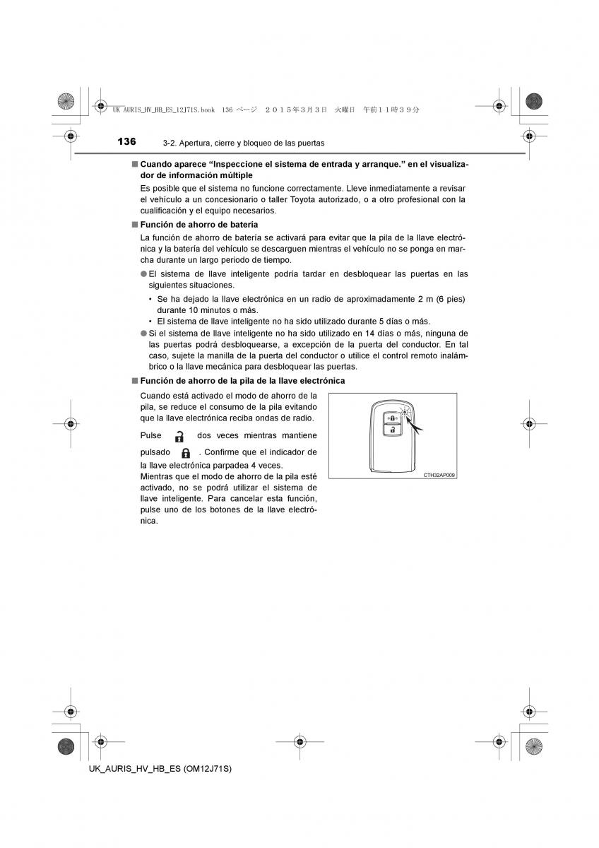 Toyota Auris Hybrid II 2 manual del propietario / page 136