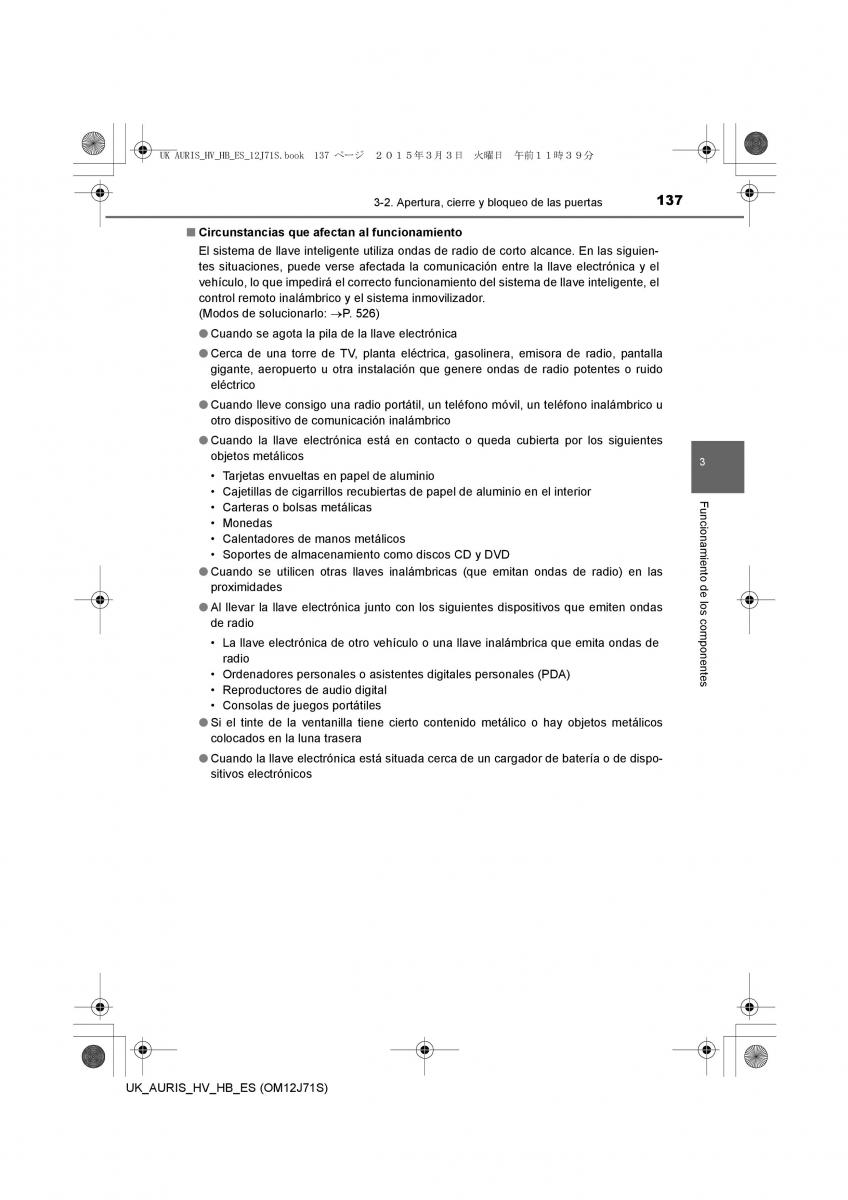 Toyota Auris Hybrid II 2 manual del propietario / page 137