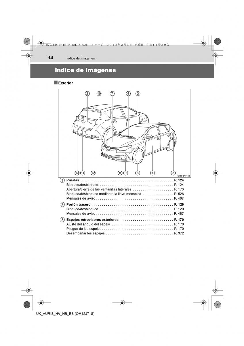 Toyota Auris Hybrid II 2 manual del propietario / page 14