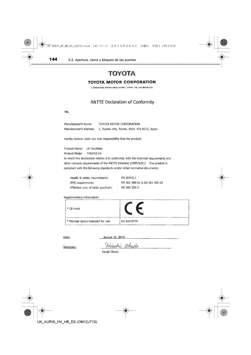 Toyota Auris Hybrid II 2 manual del propietario / page 144