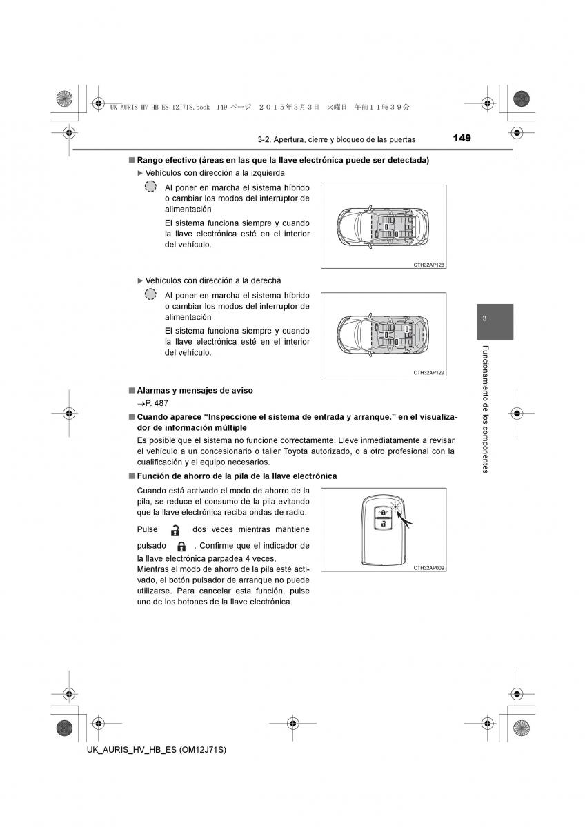 Toyota Auris Hybrid II 2 manual del propietario / page 149