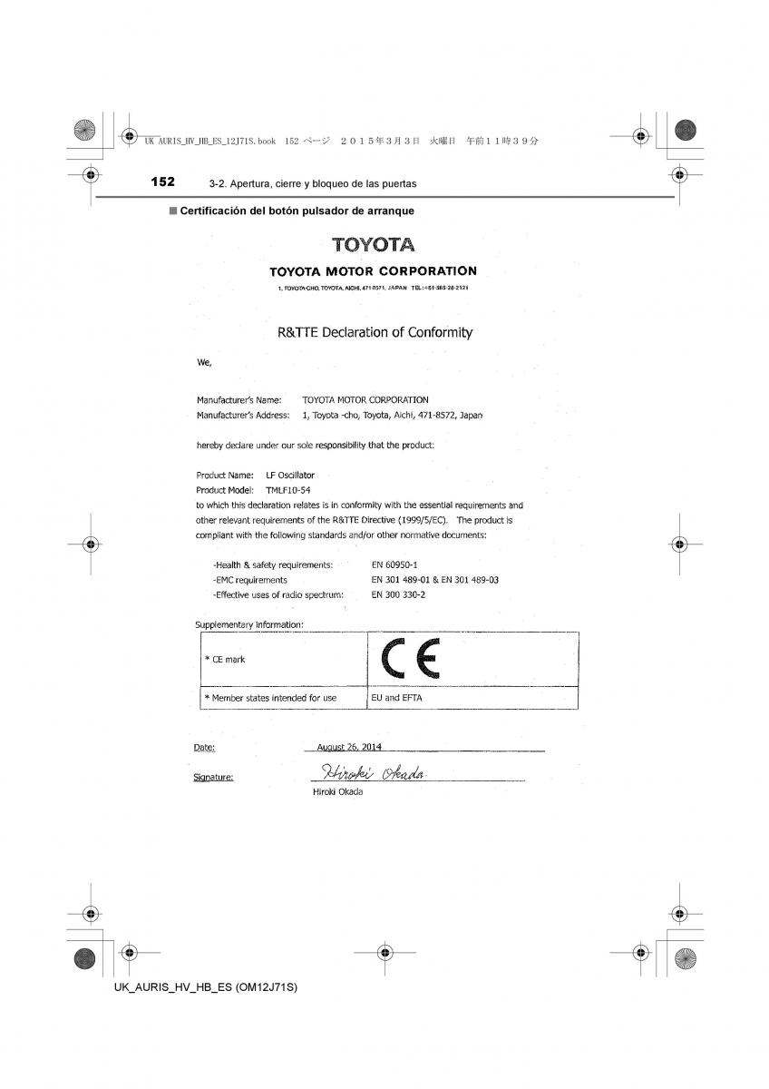 Toyota Auris Hybrid II 2 manual del propietario / page 152