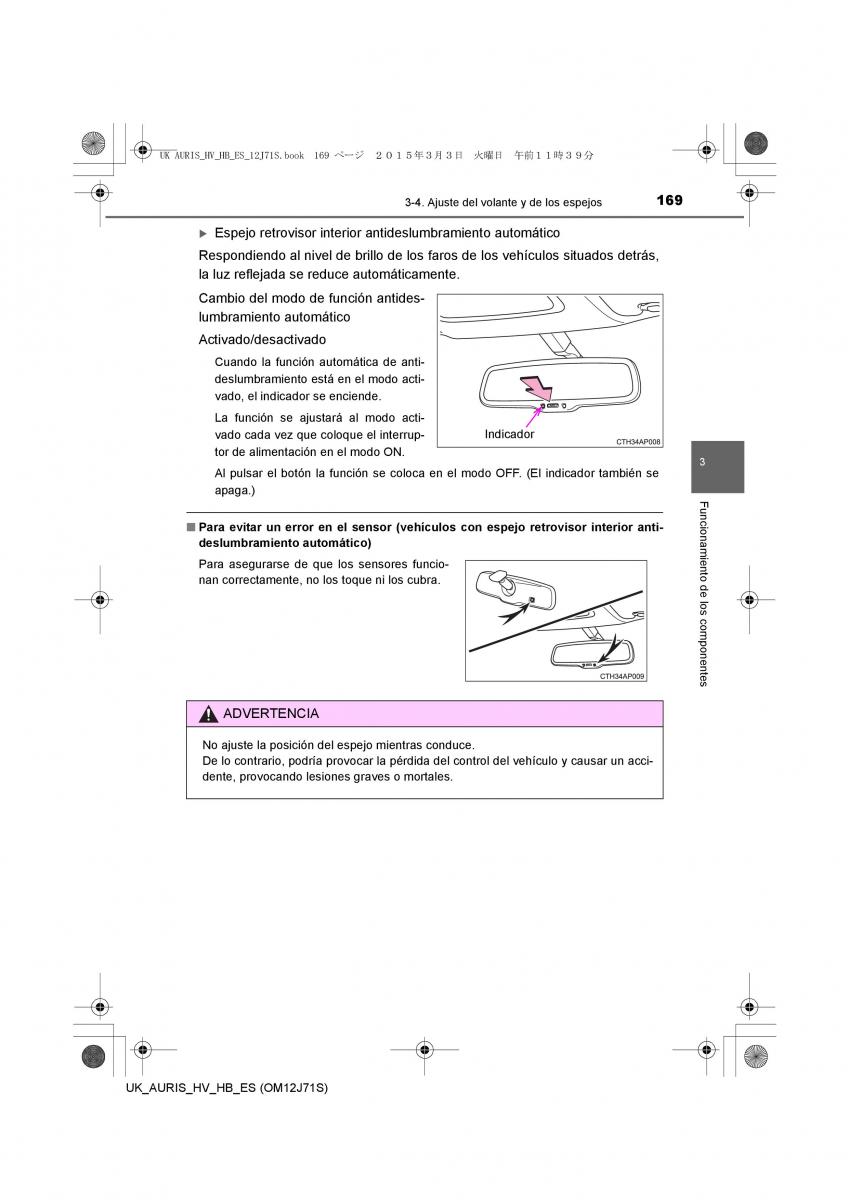 Toyota Auris Hybrid II 2 manual del propietario / page 169