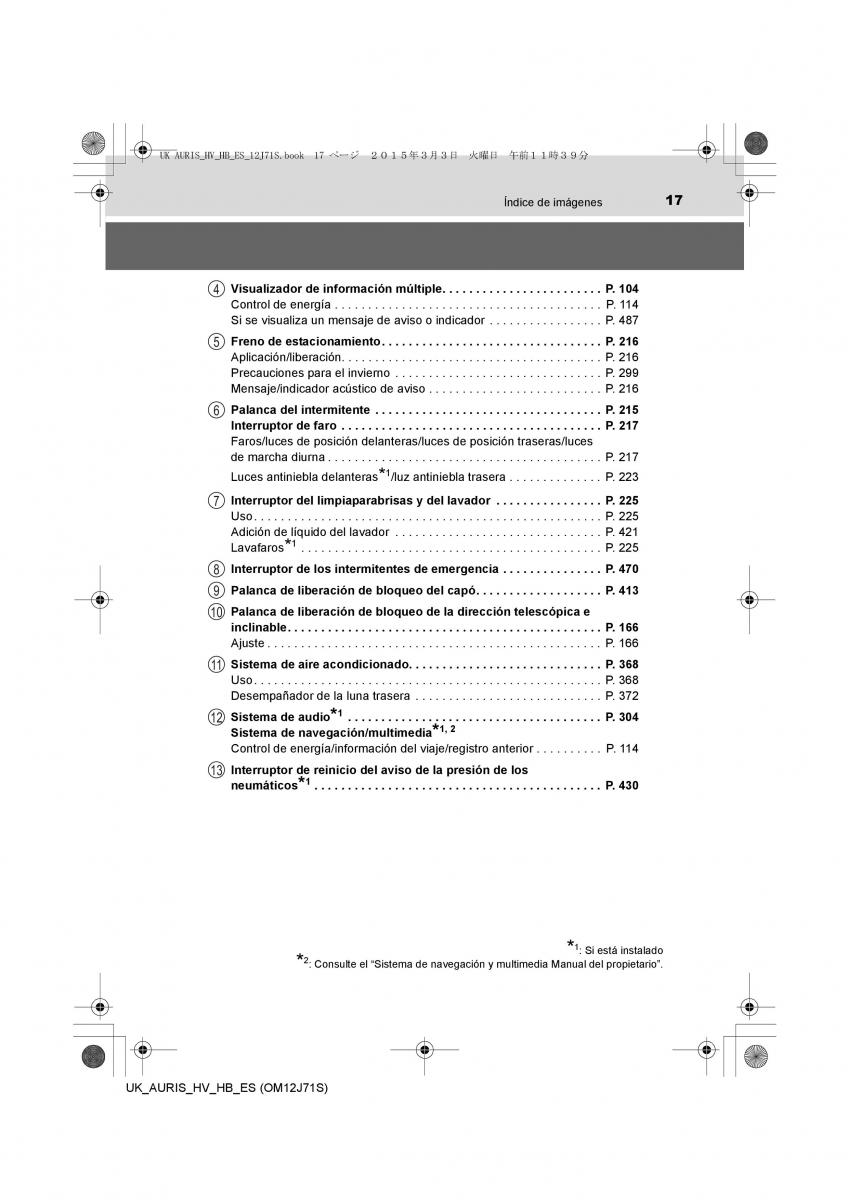 Toyota Auris Hybrid II 2 manual del propietario / page 17