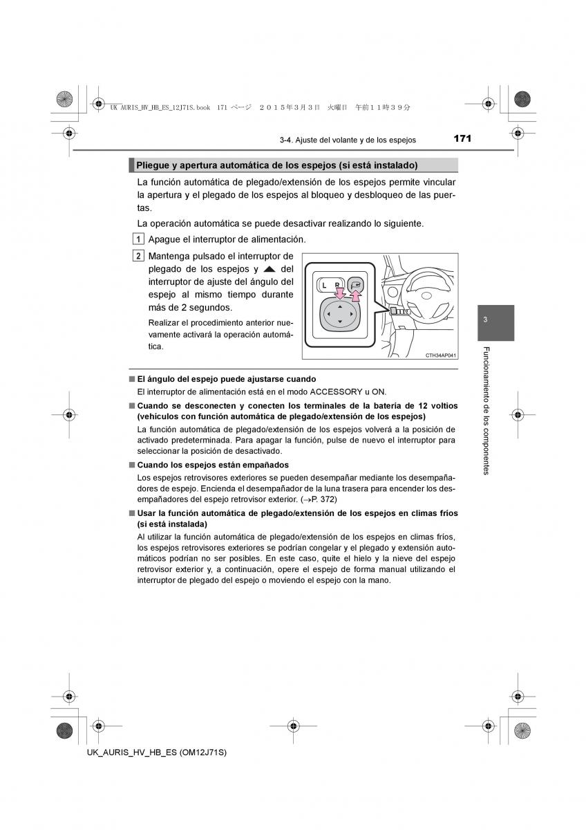 Toyota Auris Hybrid II 2 manual del propietario / page 171