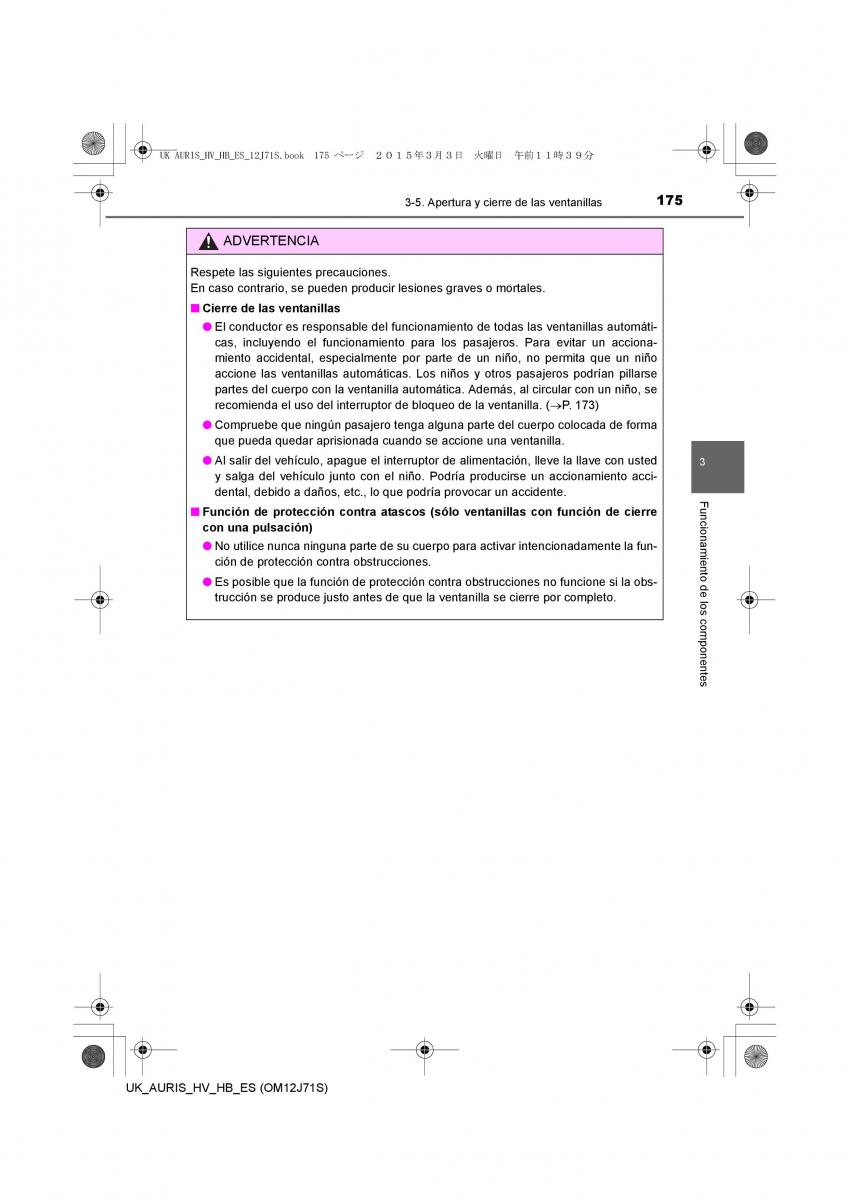 Toyota Auris Hybrid II 2 manual del propietario / page 175