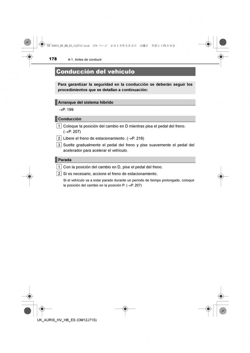 Toyota Auris Hybrid II 2 manual del propietario / page 178