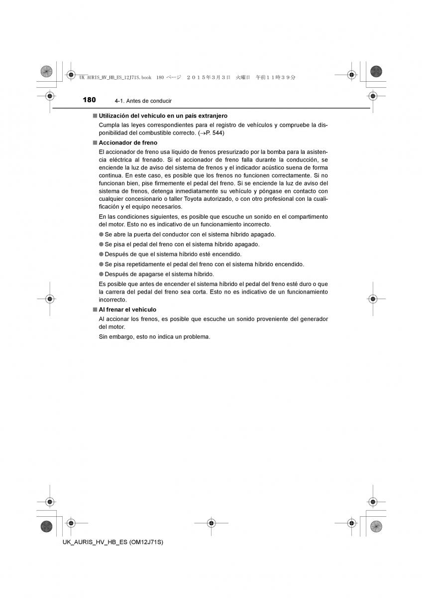 Toyota Auris Hybrid II 2 manual del propietario / page 180