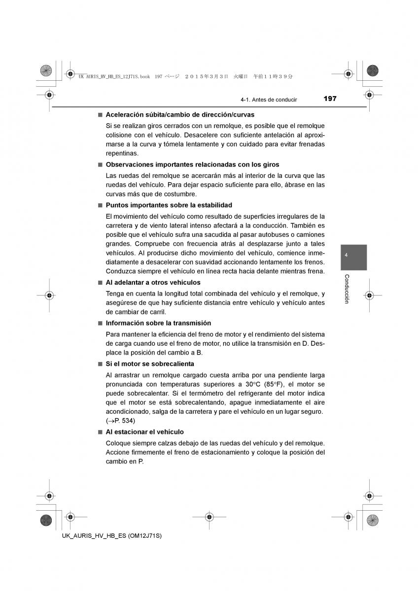 Toyota Auris Hybrid II 2 manual del propietario / page 197