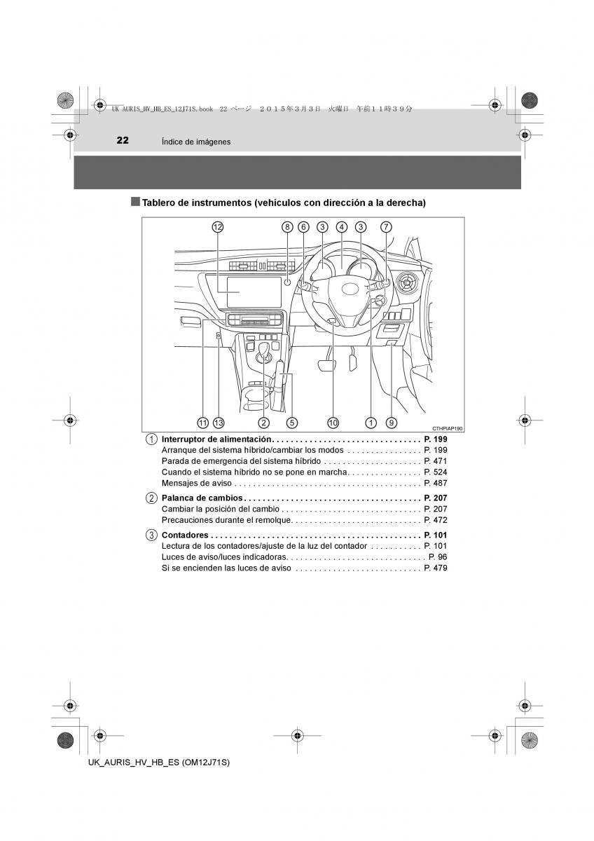 Toyota Auris Hybrid II 2 manual del propietario / page 22