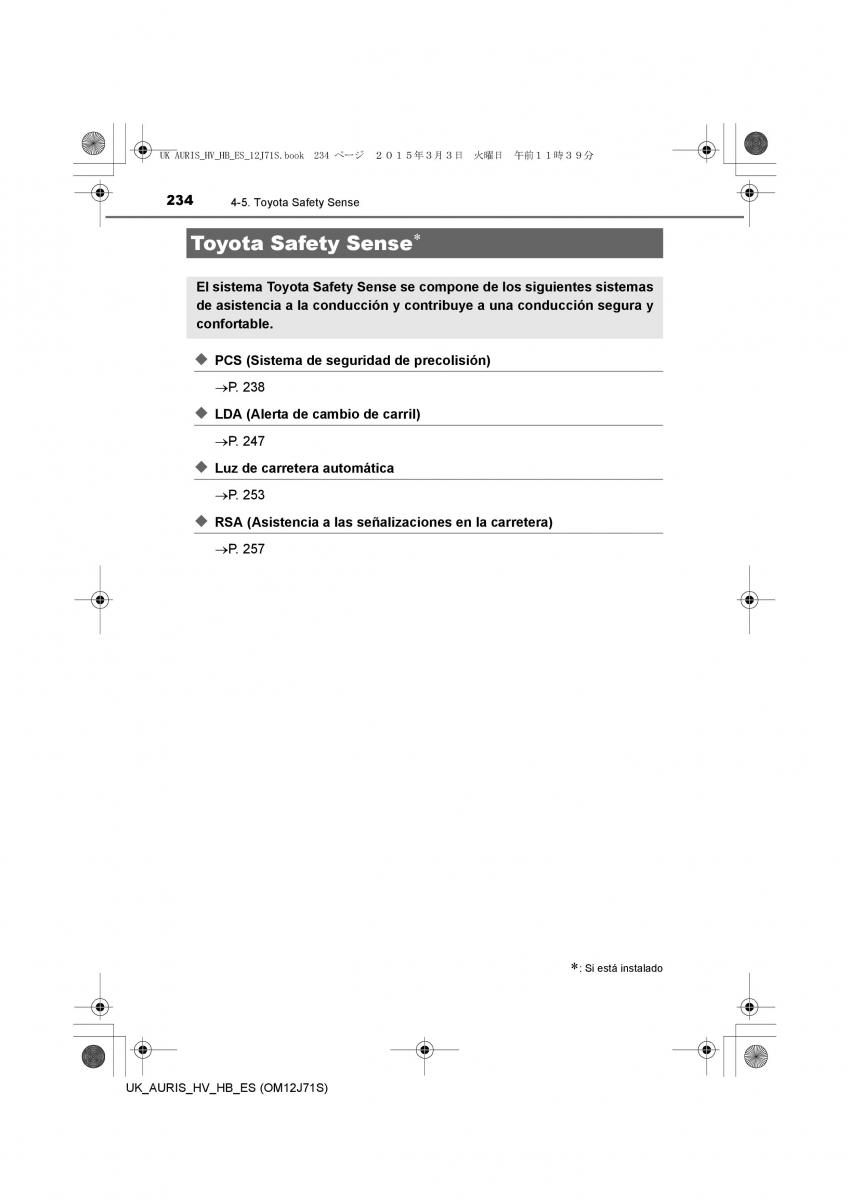 Toyota Auris Hybrid II 2 manual del propietario / page 234