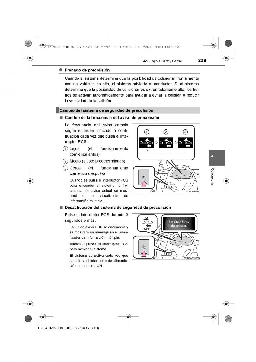 Toyota Auris Hybrid II 2 manual del propietario / page 239