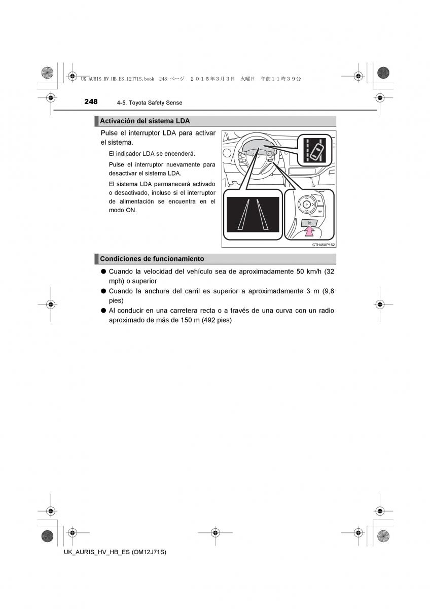 Toyota Auris Hybrid II 2 manual del propietario / page 248