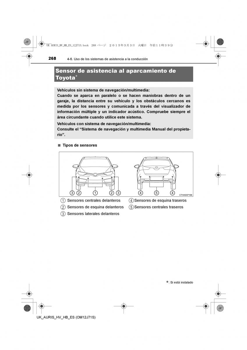 Toyota Auris Hybrid II 2 manual del propietario / page 268