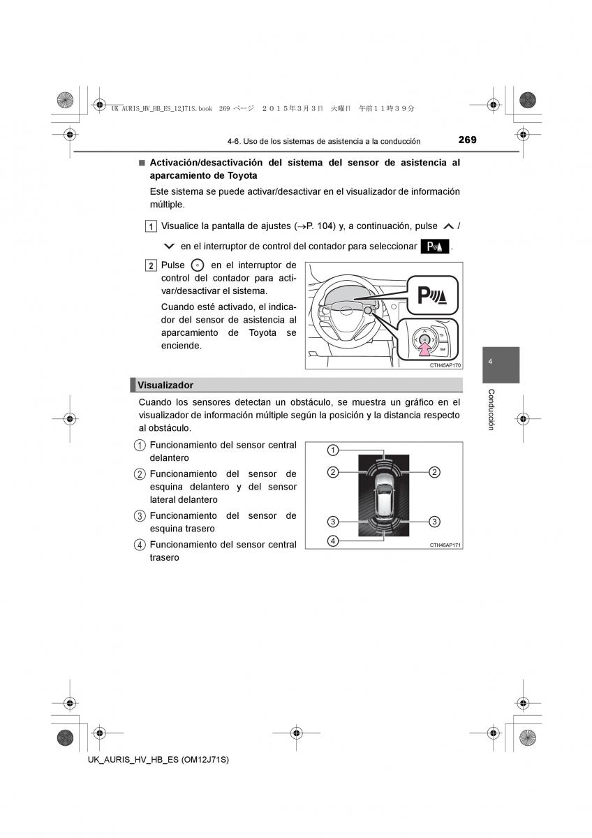 Toyota Auris Hybrid II 2 manual del propietario / page 269