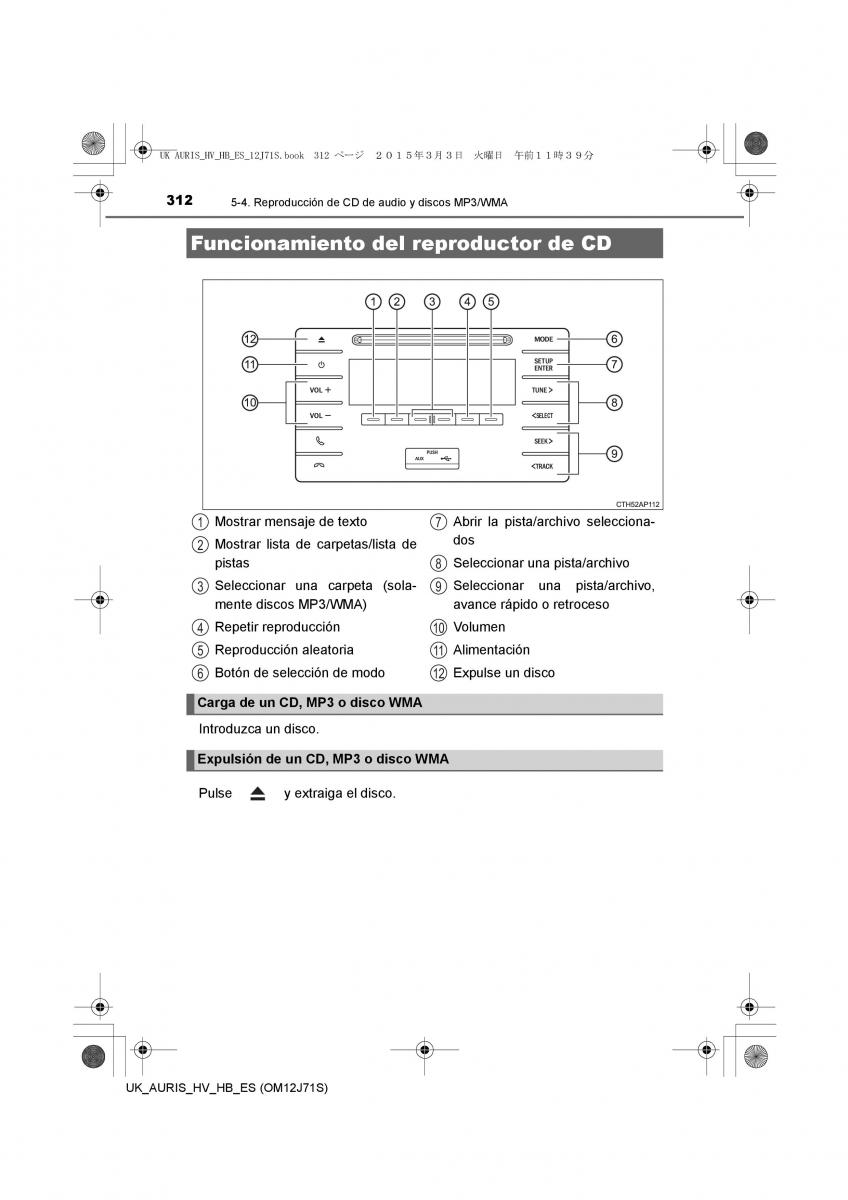 Toyota Auris Hybrid II 2 manual del propietario / page 312