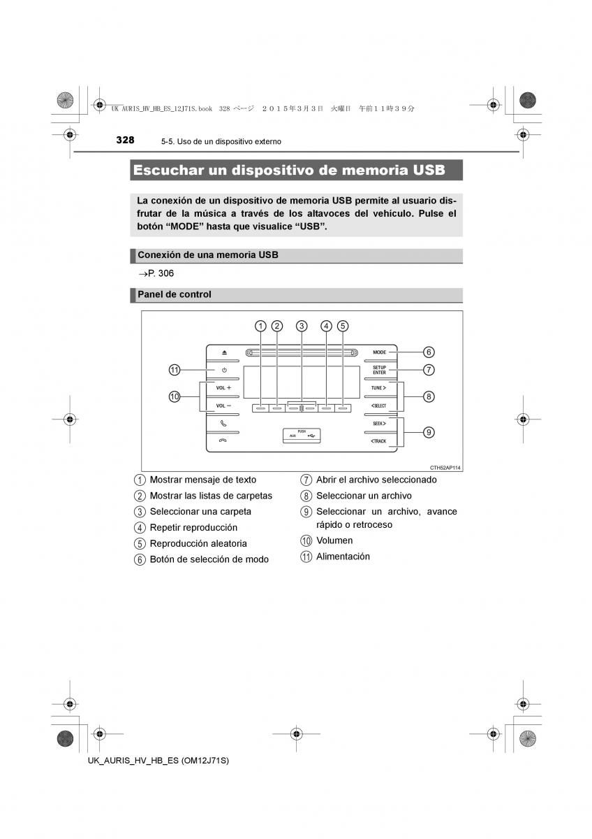 Toyota Auris Hybrid II 2 manual del propietario / page 328