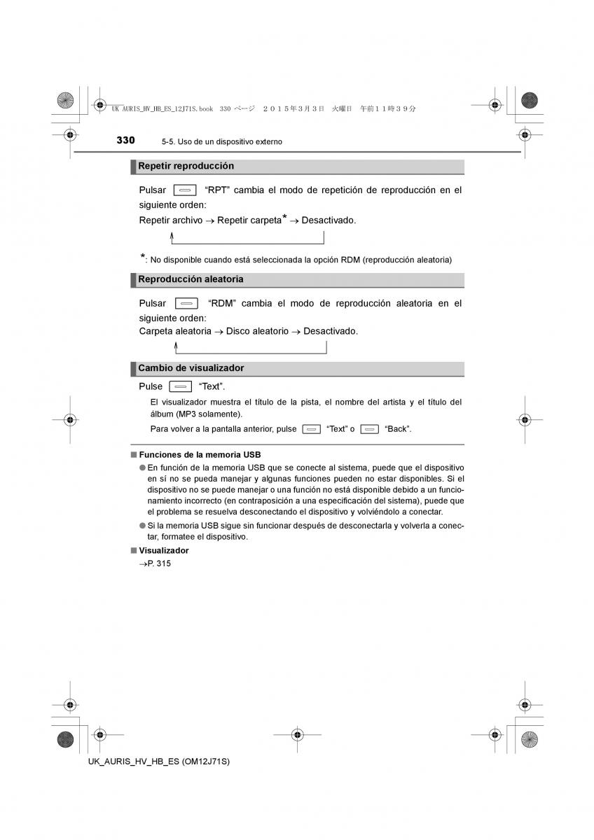 Toyota Auris Hybrid II 2 manual del propietario / page 330