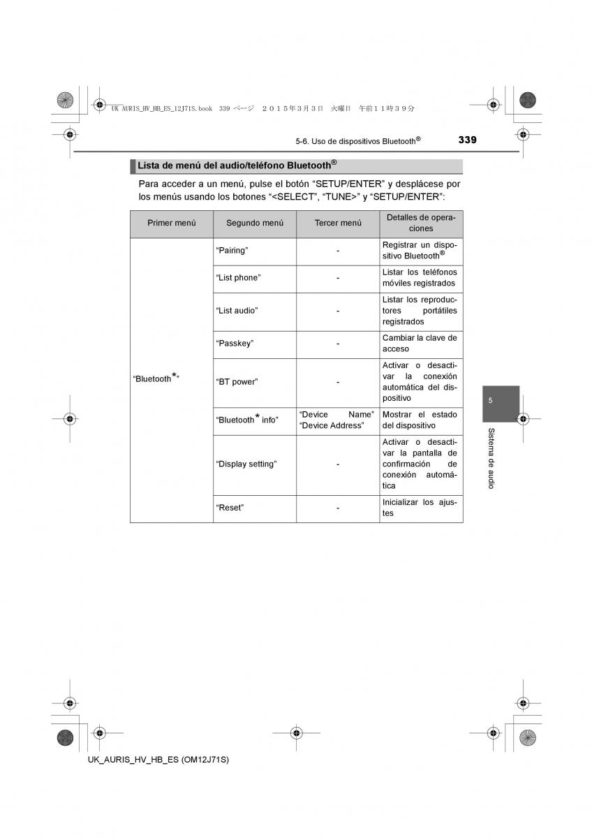 Toyota Auris Hybrid II 2 manual del propietario / page 339