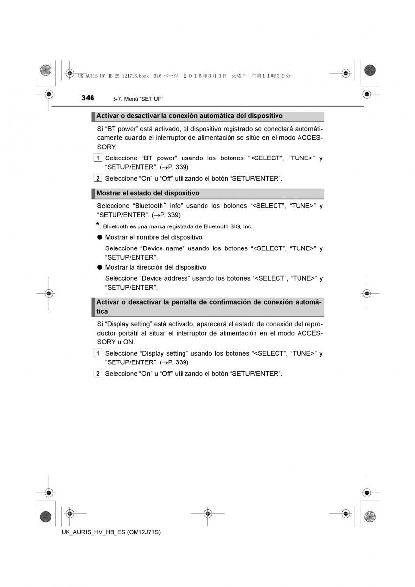 Toyota Auris Hybrid II 2 manual del propietario / page 346