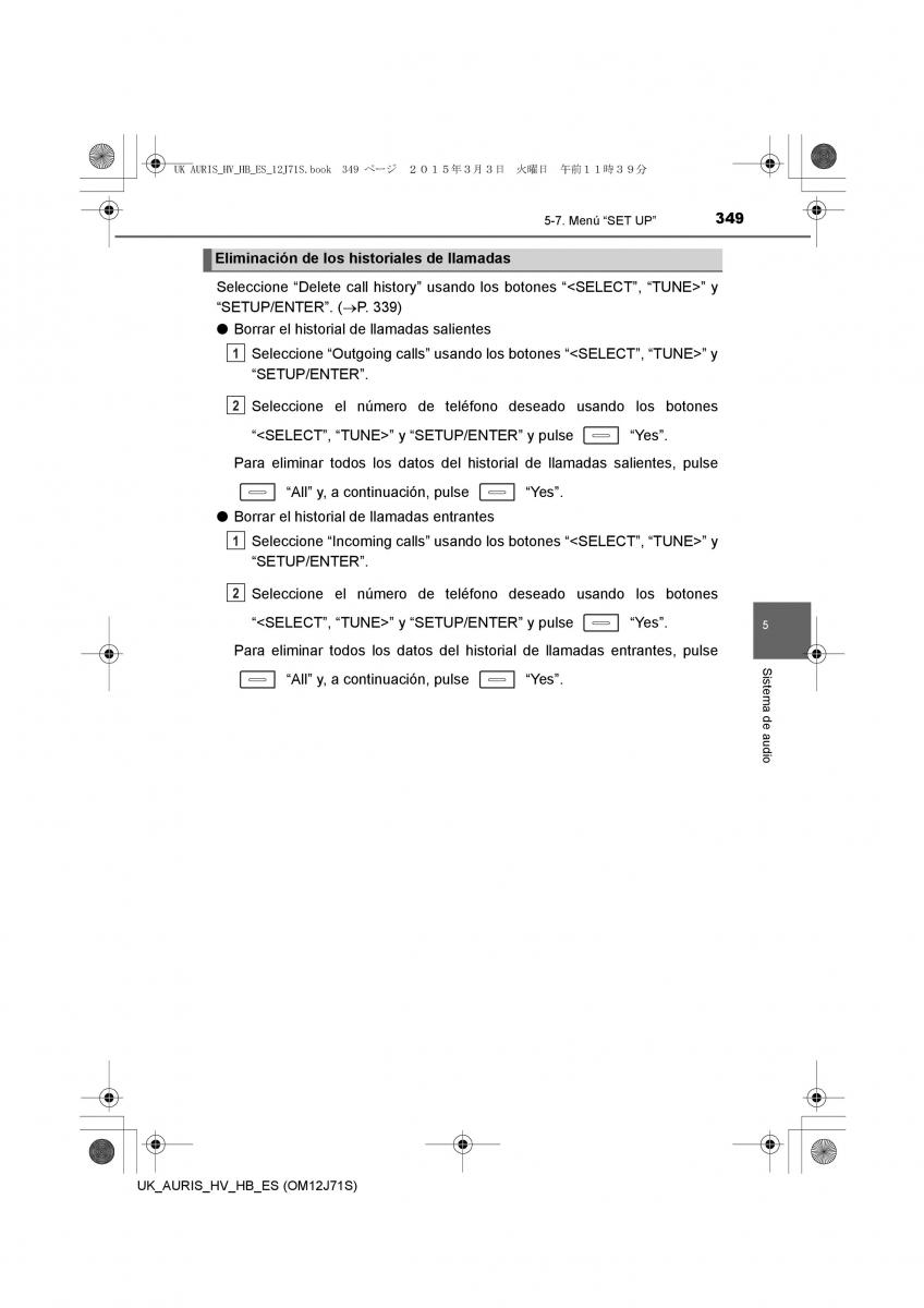 Toyota Auris Hybrid II 2 manual del propietario / page 349