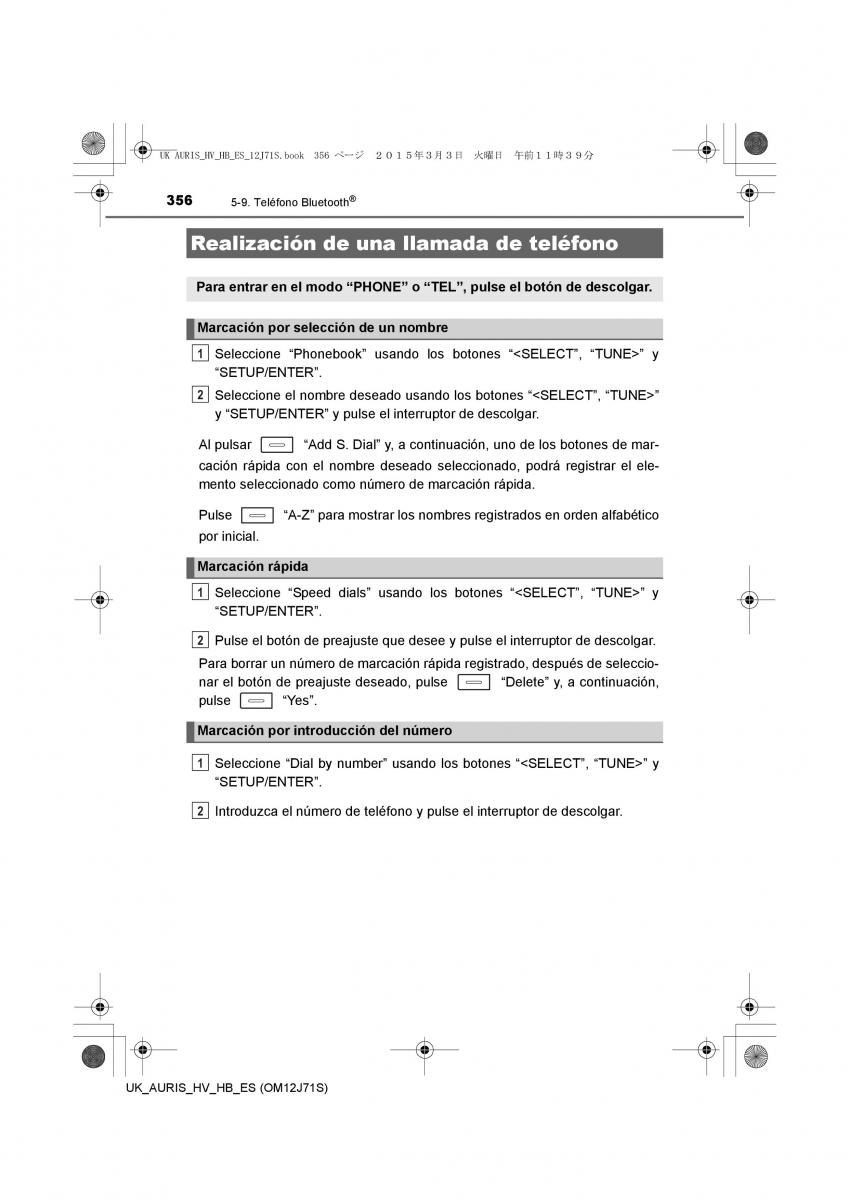 Toyota Auris Hybrid II 2 manual del propietario / page 356