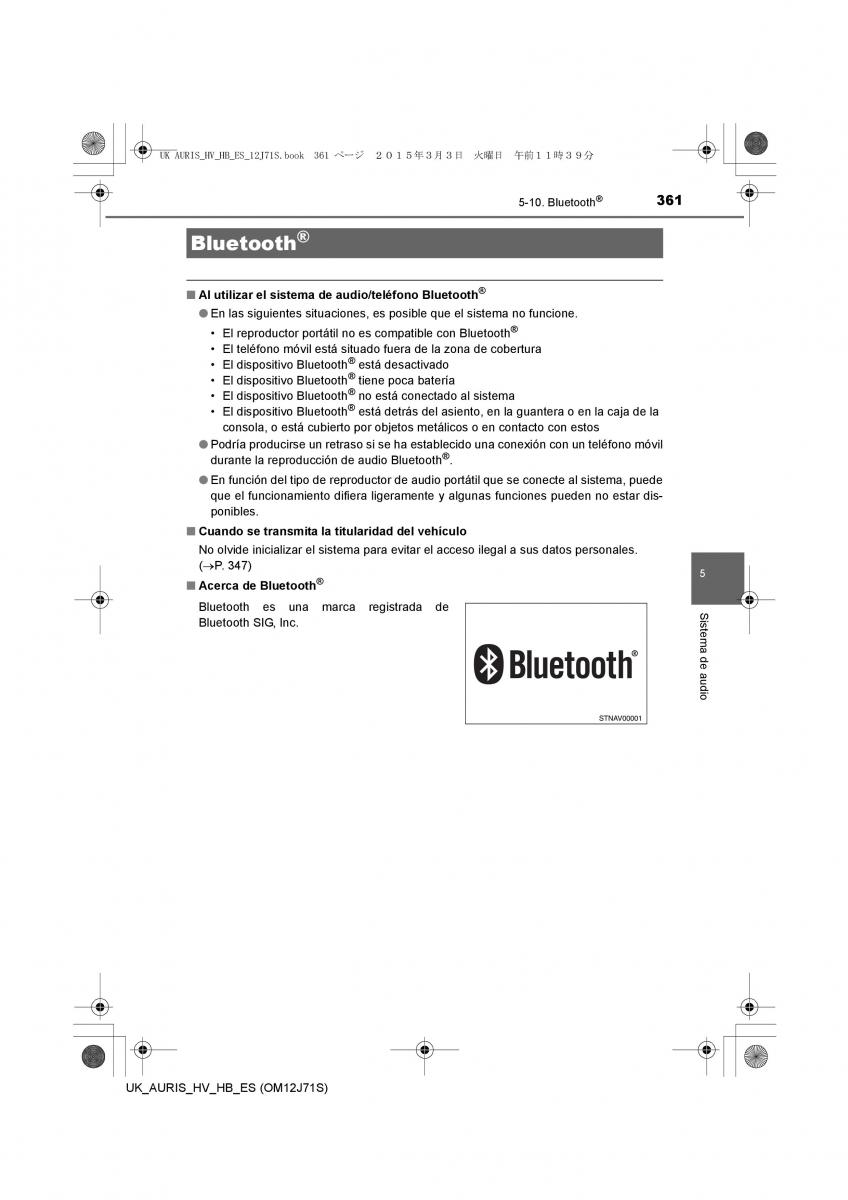 Toyota Auris Hybrid II 2 manual del propietario / page 361