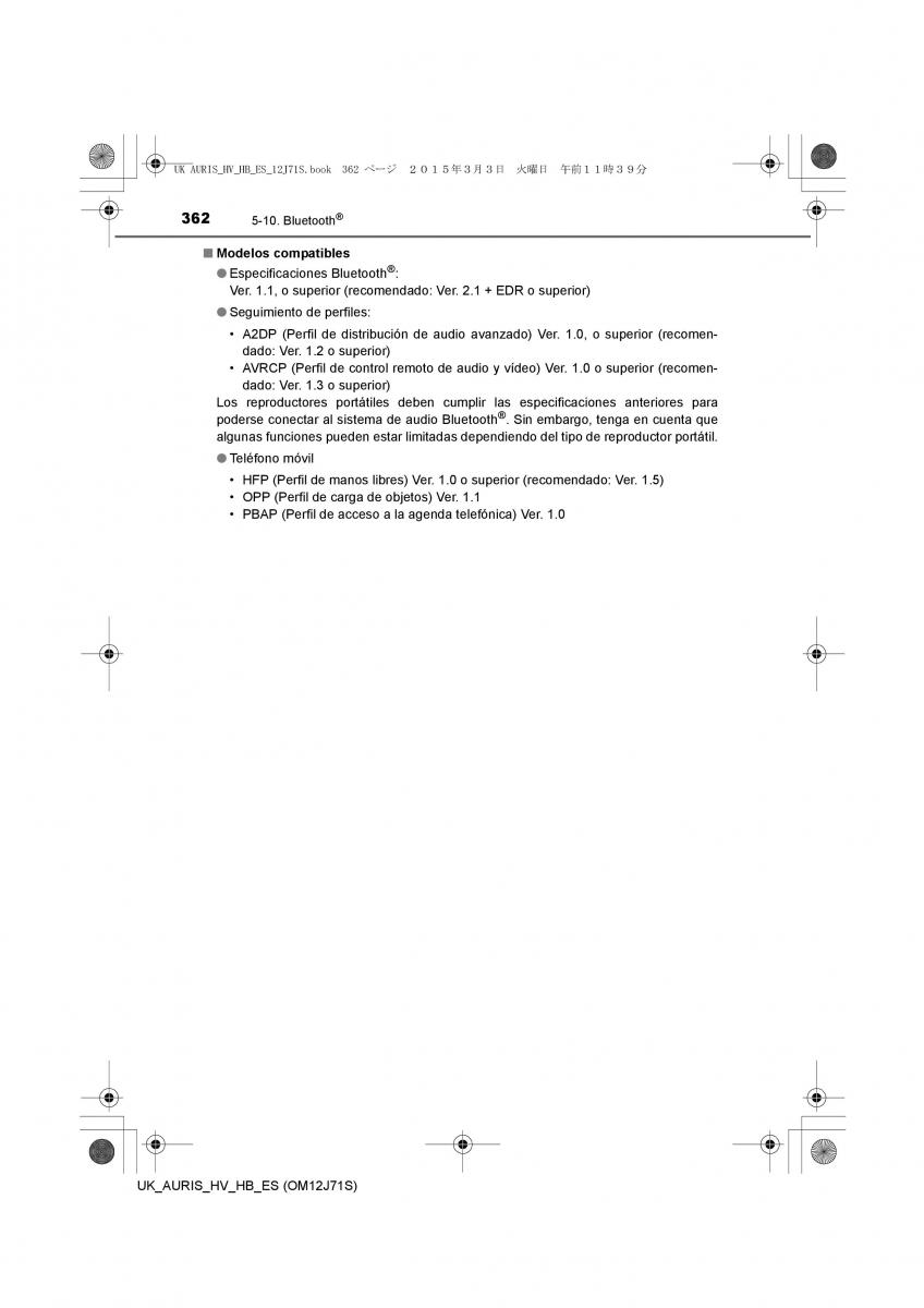 Toyota Auris Hybrid II 2 manual del propietario / page 362