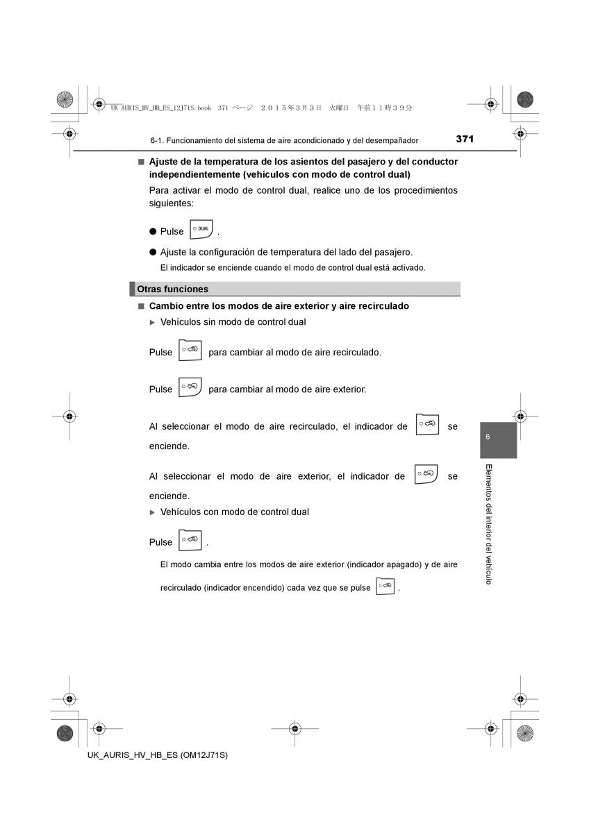 Toyota Auris Hybrid II 2 manual del propietario / page 371