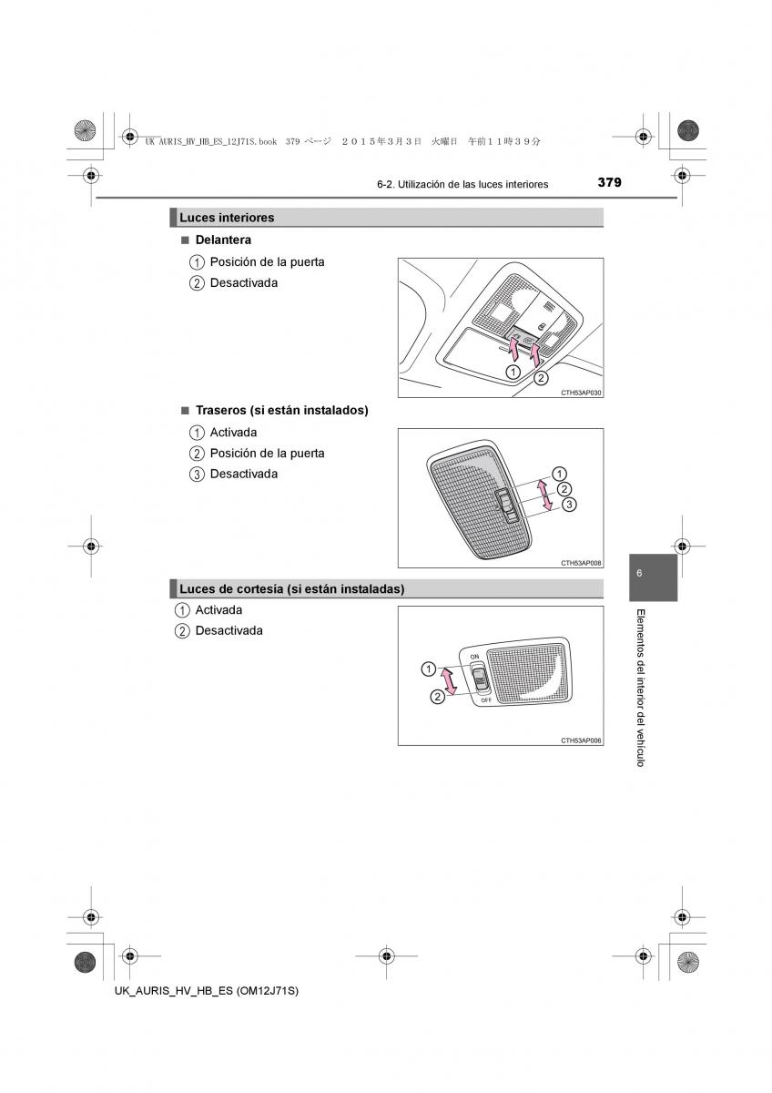 Toyota Auris Hybrid II 2 manual del propietario / page 379