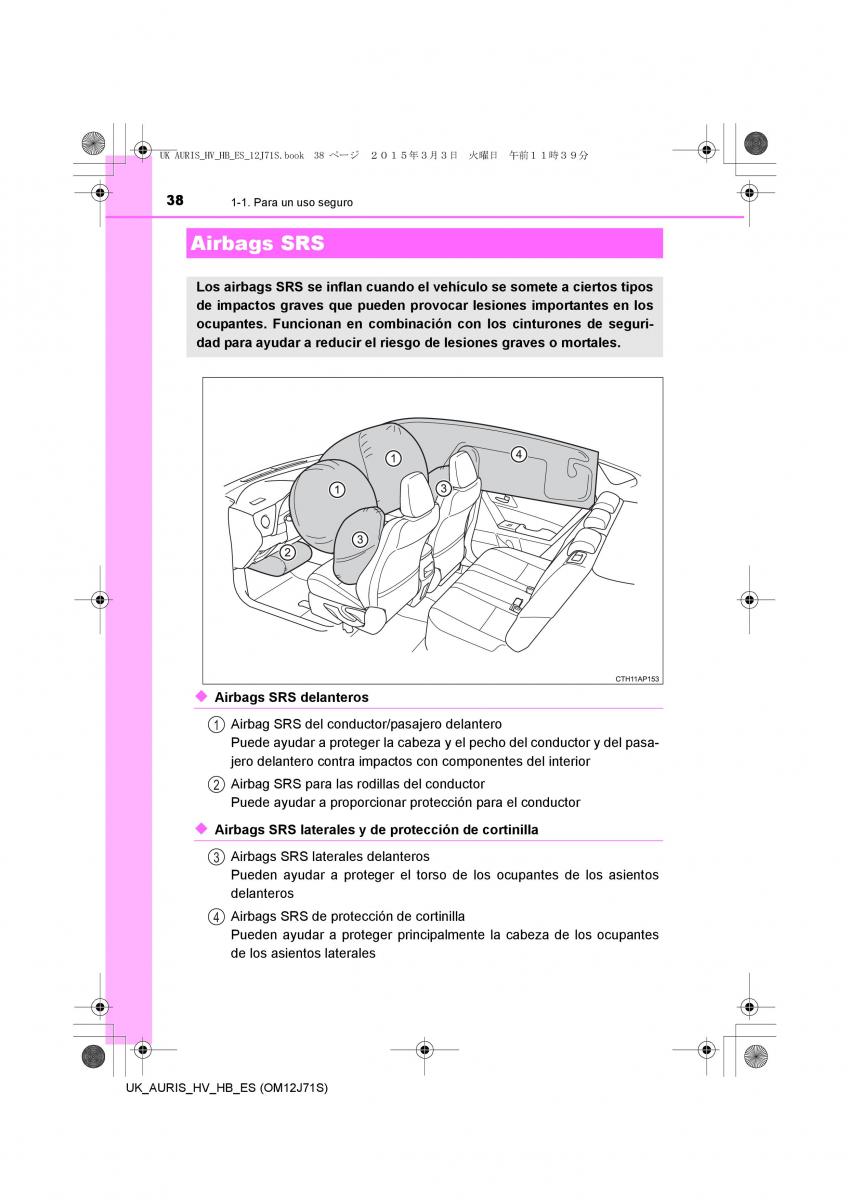 Toyota Auris Hybrid II 2 manual del propietario / page 38