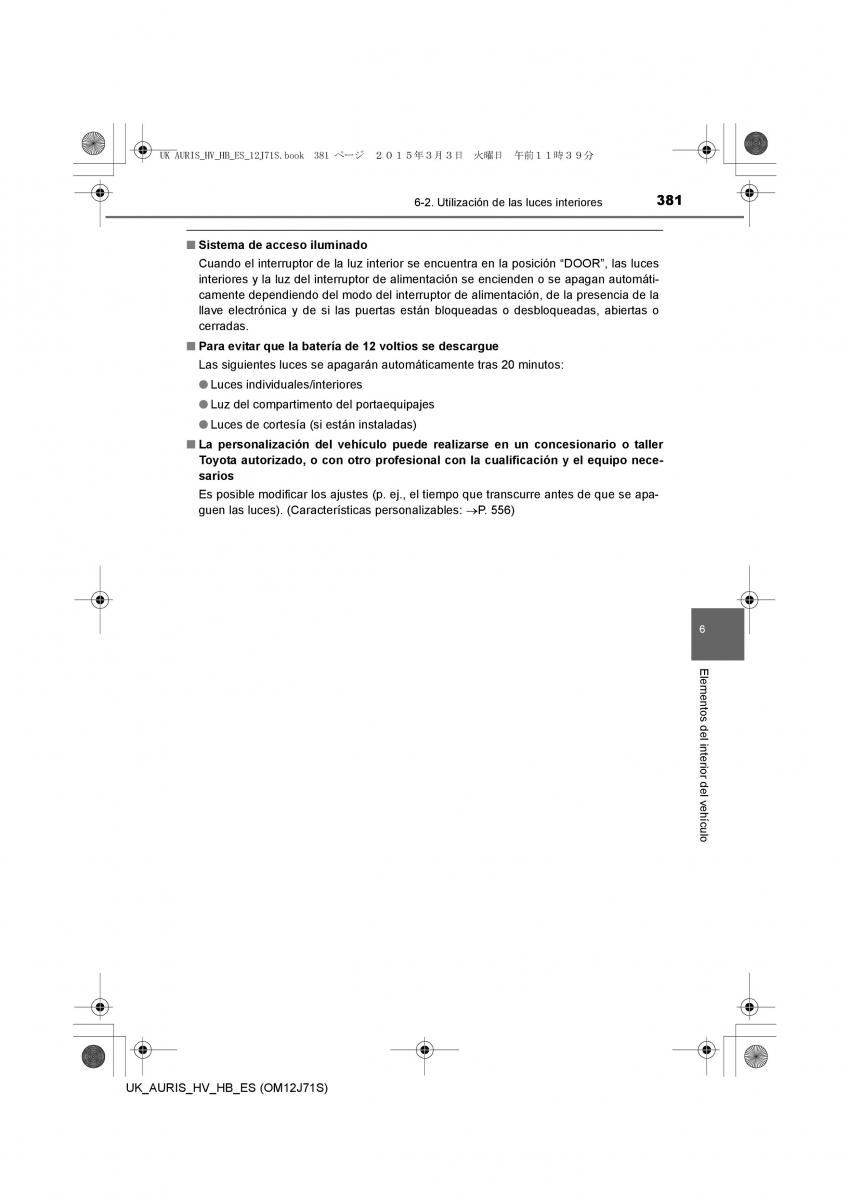 Toyota Auris Hybrid II 2 manual del propietario / page 381